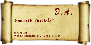 Dominik Anikó névjegykártya