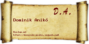 Dominik Anikó névjegykártya
